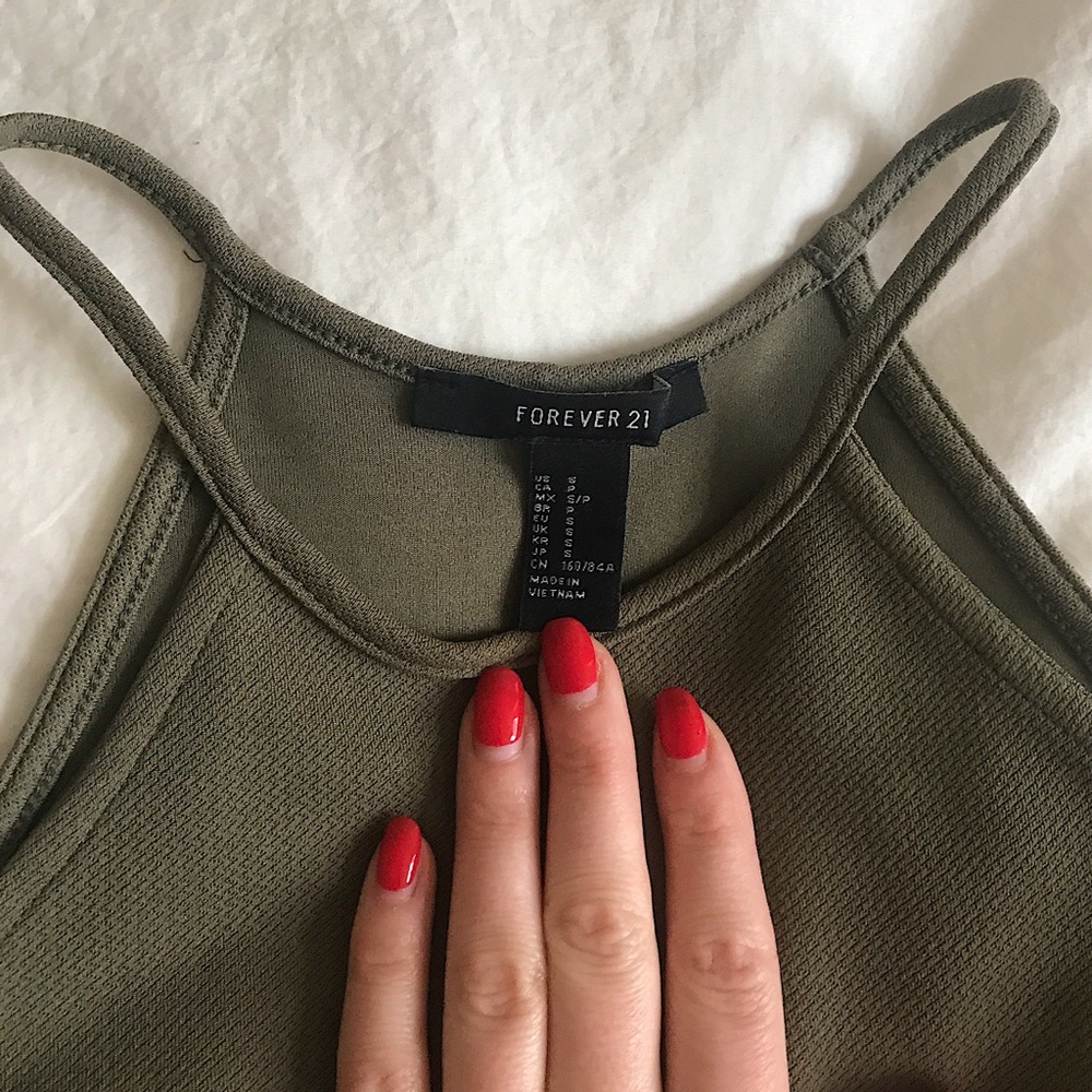 Olive Green Halter Dress Size Small